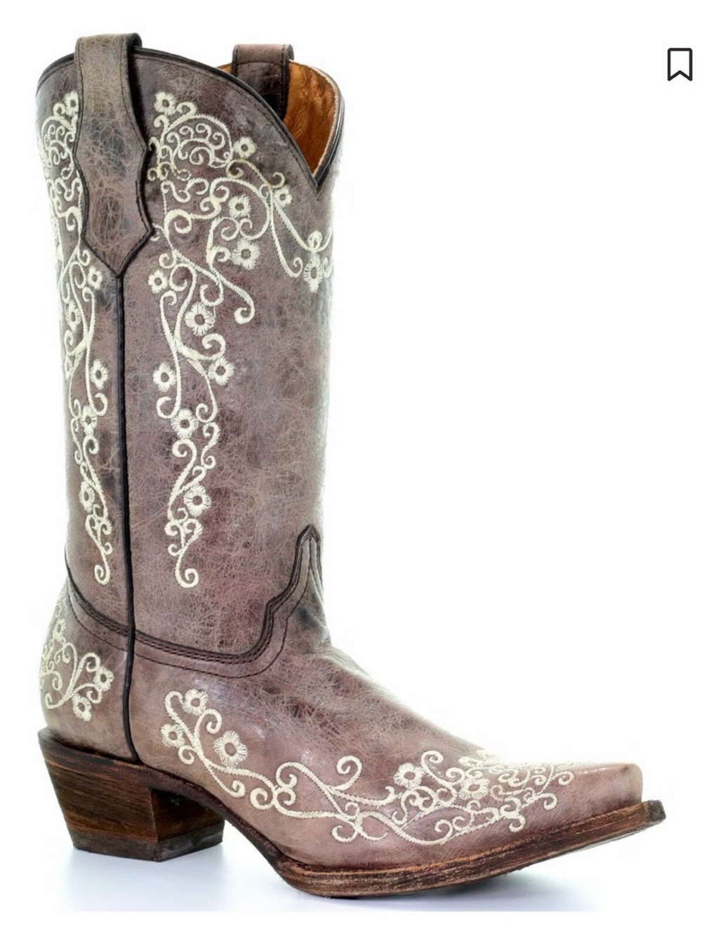 CORRAL GIRLS' SCROLL EMBROIDERY WESTERN BOOTS Size 2
